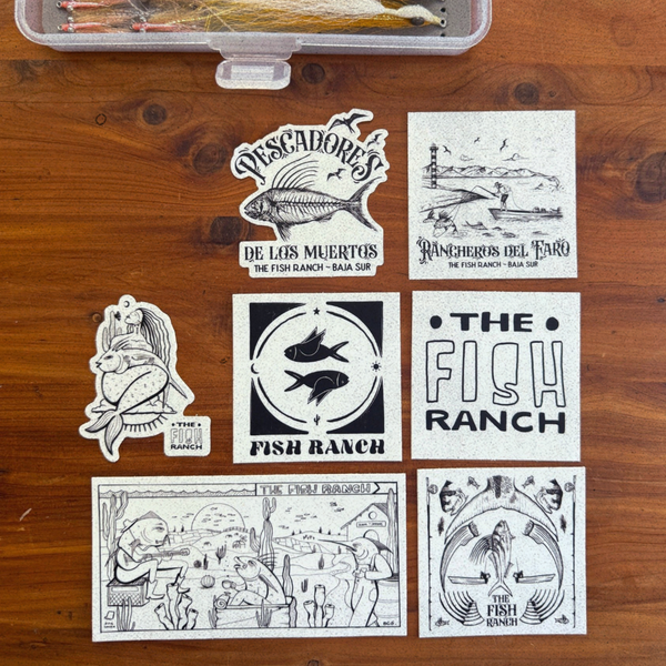Black & White Fish Ranch Logos Sticker Pack
