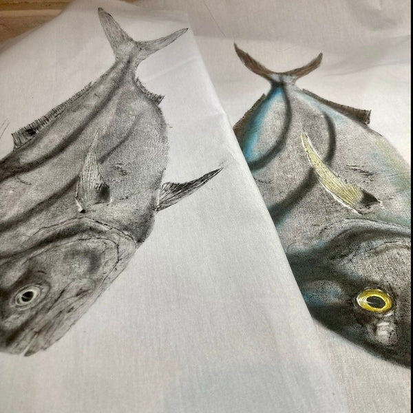 Roosterfish Gyotaku Print