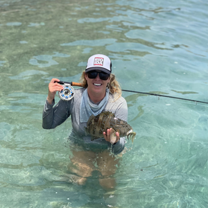 Giant Hawkfish caught and released while fly fishing with outfitter The Fish Ranch in Baja California Sur, Mexico 