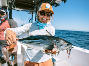 Skip Jack caught and released while fly fishing with outfitter The Fish Ranch in Baja California Sur, Mexico 